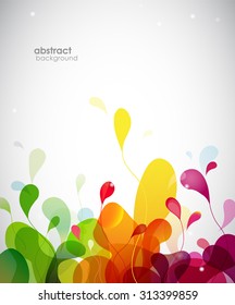 Colorful abstract background with flowers.