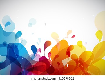 Colorful abstract background with flowers.
