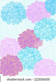 colorful abstract background with flowers peonies on a blue background beautiful peonies