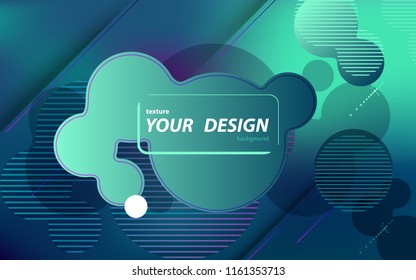 Colorful abstract background. Fluid composition with trendy flow gradients. Futuristic geometric. Composition, geometric shapes. Flyers, brochures, posters, banners. Green, circle, text, font, vector

