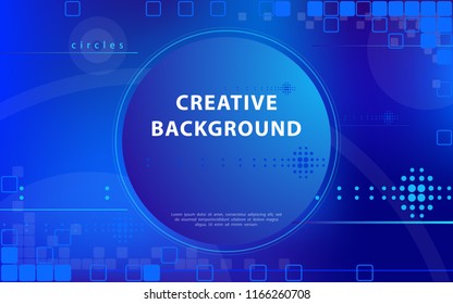 Colorful abstract background. Fluid composition with trendy flow gradients. Futuristic geometric. Composition, geometric shapes. Flyers, brochures, posters, banners. Blue, circles, text, font, vector

