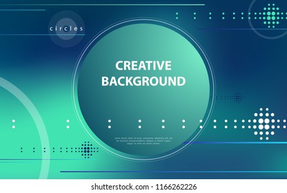 Colorful abstract background. Fluid composition with trendy flow gradients. Futuristic geometric. Composition, geometric shapes. Flyers, brochures, posters, banners.Green, circles, text, font,vector