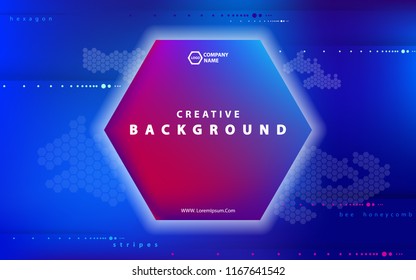 Colorful abstract background. Fluid composition with trendy flow gradients. Futuristic geometric. Composition, geometric shapes. Flyers, brochures, posters, banners.Red blue, hexagon,text, font,vector