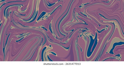 Colorful abstract background with fluid marble texture in vibrant shades of purple, navy blue, and tan.