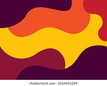 Colorful abstract background with fluid shapes in warm tones of red, yellow, orange, and purple. Modern and vibrant design suitable for posters, branding, or web visuals