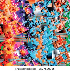 Colorful abstract background Geometric art. Design element Digital image with a psychedelic stripes. Argent base for website, print, basis for banners, wallpapers
