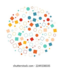 Colorful Abstract Background with geometric circle and square shapes vector illustration