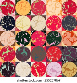 Colorful abstract background. Geometric shapes seamless pattern. Grunge texture.