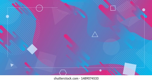 Colorful abstract background and gradation using minimal geometry and wave shape as an element.