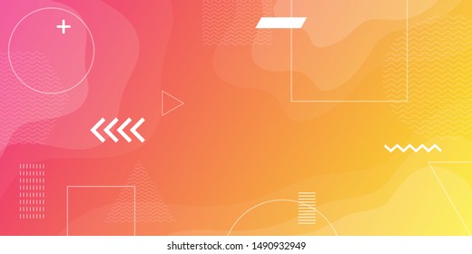 Colorful abstract background and gradation using minimal geometry and wave shape as an element.