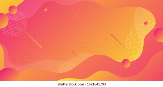 Colorful abstract background and gradation using minimal geometry and wave shape as an element.