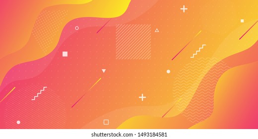 Colorful abstract background and gradation using minimal geometry and wave shape as an element.