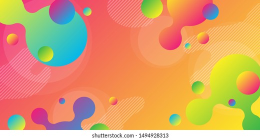 Colorful abstract background and gradation using minimal geometry and wave shape as an element.