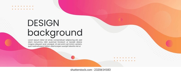 Colorful abstract background with gradient color. Template banner esign with liquid shape.