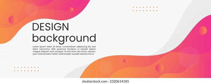 Colorful abstract background with gradient color. Template banner esign with liquid shape.