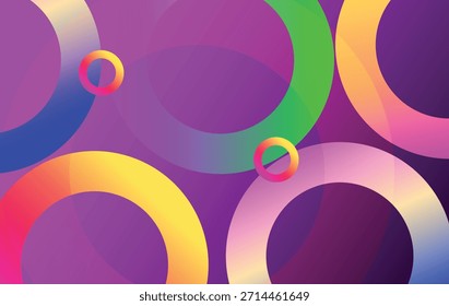 Colorful abstract background with  gradient ring circles pattern