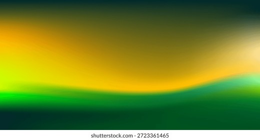 Fundo abstrato colorido com linhas de onda suave gradiente. verde escuro e mistura brilhante amarela. Design vetorial moderno