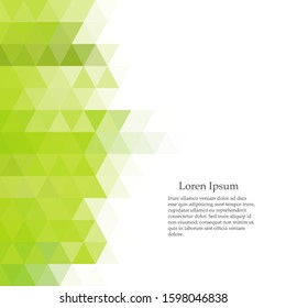 Colorful abstract background of green and white triangles. Vector pattern of colored geometric shapes.