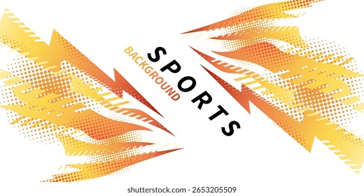 Fundo abstrato colorido com efeito de meio-tom. Banner esportivo. Ilustração do pincel. Elementos de design.