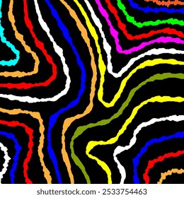 colorful abstract background hand drawn wavy lines with topographic contour for decoration