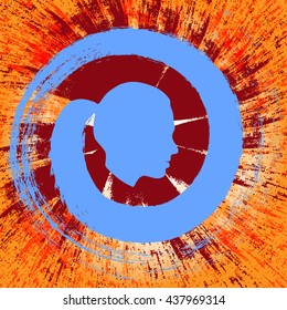 Colorful abstract background with head.