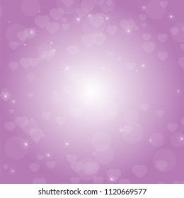 Colorful abstract background with hearts, stars and circles. Simple flat vector illustration