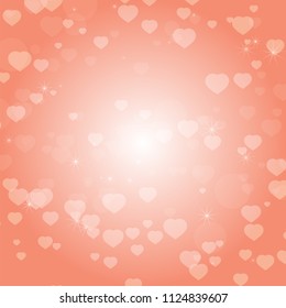 Colorful abstract background with hearts, stars and circles. Simple flat vector illustration