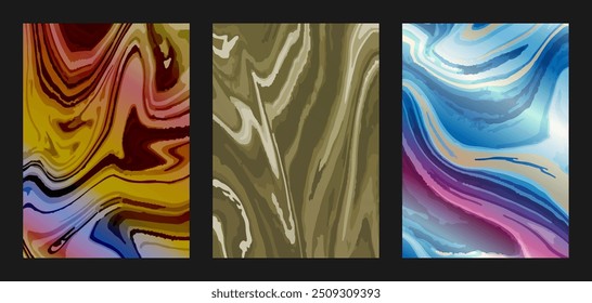 Fondo abstracto colorido. La ilusión de un líquido coloreado. la textura de los patrones de mármol. Diseño de interiores, pinturas, portadas e ideas creativas

