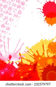 Colorful abstract background. Ink splashes, blots and acrylic textures. 