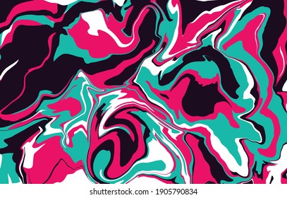 Colorful abstract background of intertwining curved shapes. Imitation of liquid textures. Suitable for postcards, brochures, covers, etc. Contemporary art. Abstract Pattern