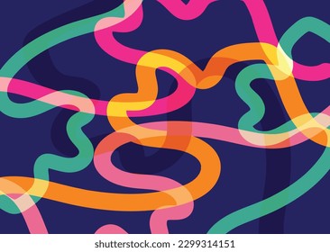 Farbige abstrakte Hintergrundlinien, Vektorgrafik-Vorlage.