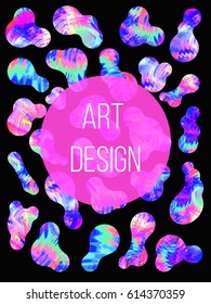 Colorful Abstract background with liquid bubbles shapes, brochure template layout for design, booklet, flyer. Circle structures. Vector Illustration.