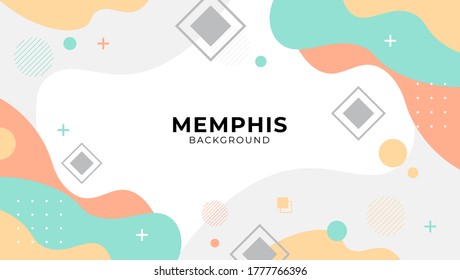 Fondo colorido abstracto con elementos memphis. Formas geométricas degradadas y fondo de onda_EPS 10
