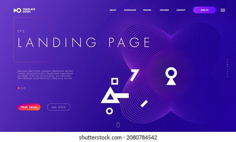 Colorful Abstract background modern design. Landing Page. Template for websites or apps.Vector. - Vector, Geometric design suitable for web design or app design