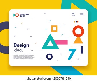 Colorido Resumen de fondo diseño moderno. Landing Page. Plantilla para sitios web o aplicaciones.Vector. - Vector, diseño de formas coloridas adecuado para diseño web o de aplicación, fondo de diseño plano