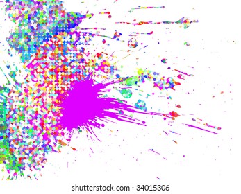colorful abstract background from mosaic tiles, vector without gradient