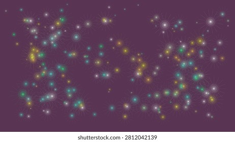 Colorful abstract background with multicolored starburst shapes on purple vibrant and dynamic texture