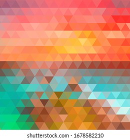 Colorful abstract background from multi-colored triangles. Vector pattern of colored geometric shapes.