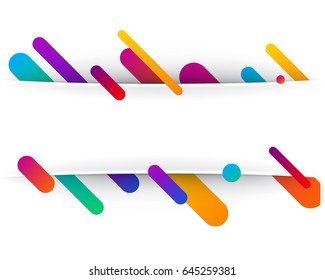 Colorful abstract background on white. Vector paper illustration.