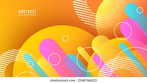 Colorful abstract background overlap layer on bright space with rounded lines effect decoration. Modern graphic design element cutout style concept for web banner, flyer, book, card, or brochure cover