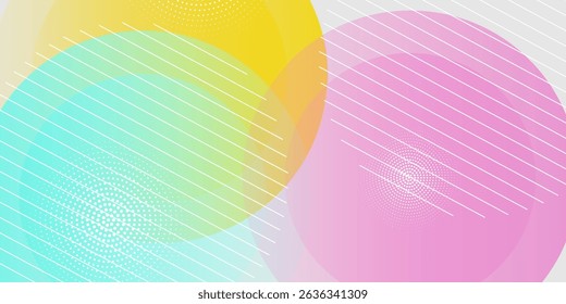 Colorful abstract background overlap layer on bright space with circles effect decoration. Modern graphic design element multicolor style concept for web banner, art, flyer, card, or brochure cover