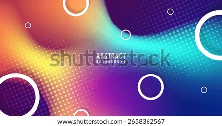 Colorful abstract background overlap layer on dark space with circles effect decoration. Modern graphic design element glowing style concept for web banner, art, flyer, card, or brochure cover