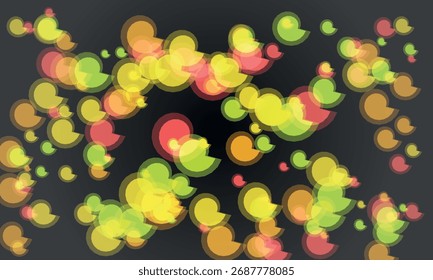 Colorful Abstract Background with Overlapping Circles and Unique Shapes Design