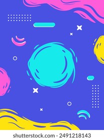 Colorful abstract background with paint splatters design elements. Vector creative pattern background