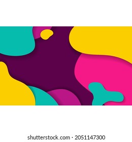colorful abstract background paper cut. shape with shadow effect.