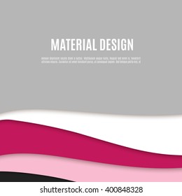 Colorful abstract background of paper with shadows. Trend material design. Vector modern banner, flyer.