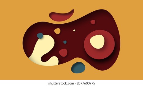 Colorful and abstract background in papercut style. Can be used as web banners and digital flyers