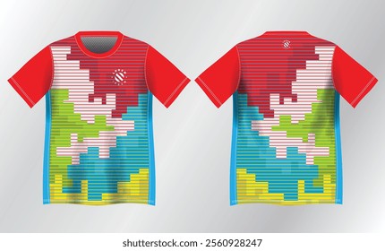 colorful abstract background pattern for sport jersey design mockup