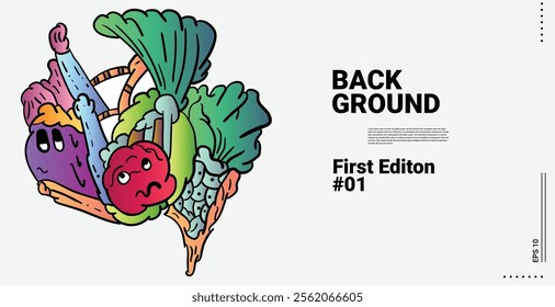 Colorful Abstract Background Patterns for Web Design, Landing Pages, Social Media Stories, and Print Materials Cute cartoon monster character. Flat design. Illustratio