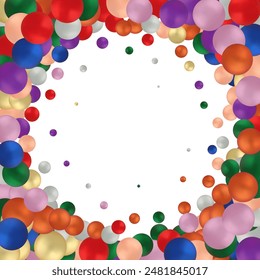 Colorful abstract background. Photo frame made of colorful balloons. Design element.